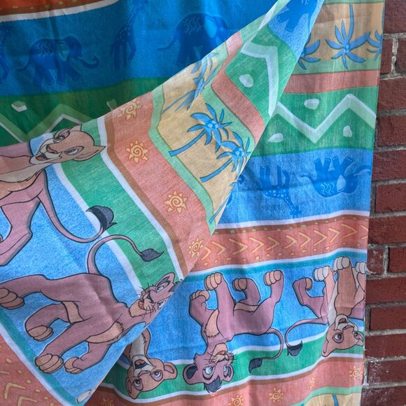 90's Vintage Disney Lion King Twin Flat Sheet - Vintage Kids Bedding - Picture 6 of 6